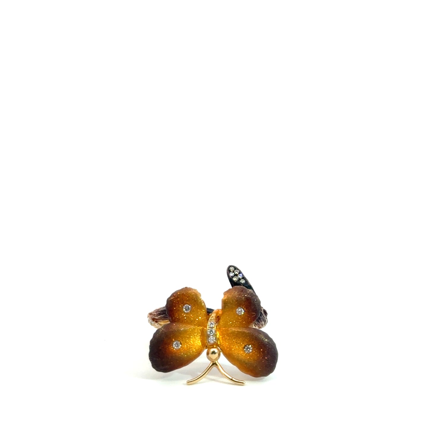 Butterfly diamond ring