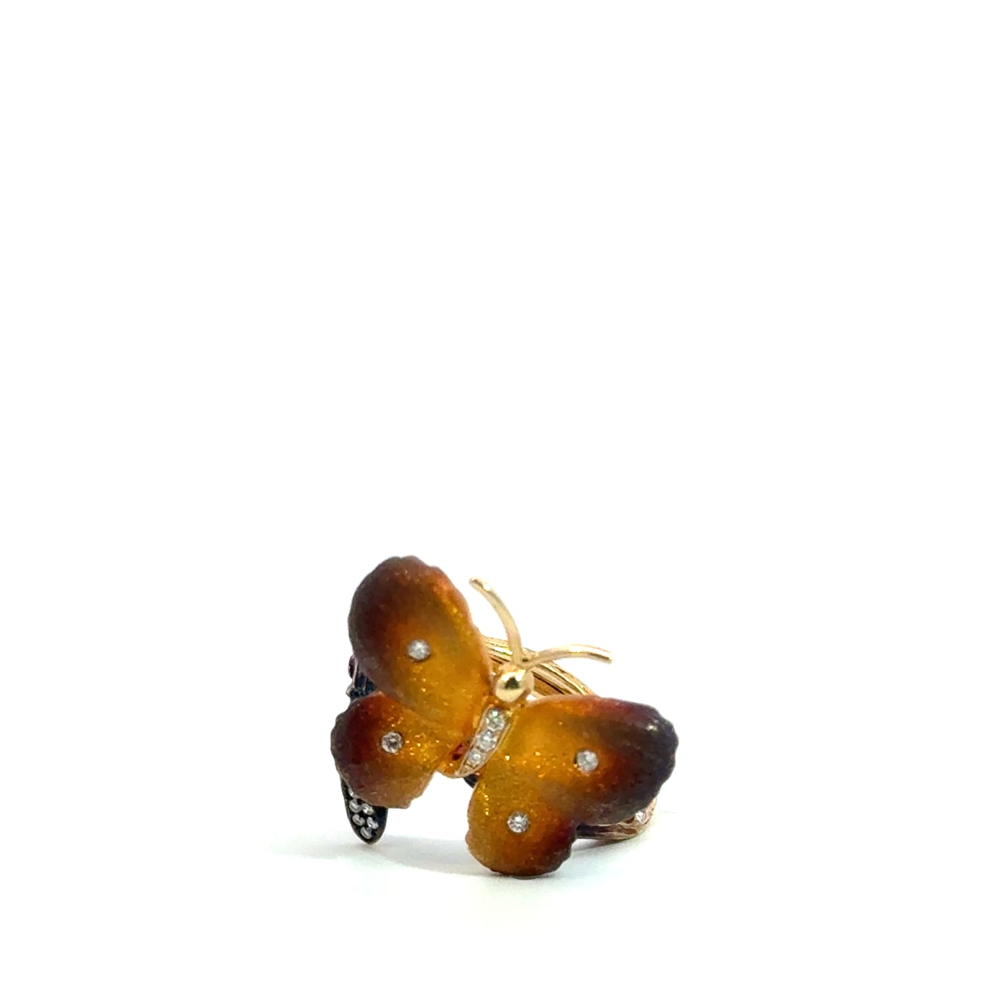 Butterfly diamond ring