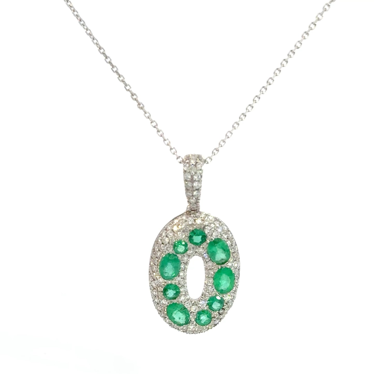 Emerald diamond necklace