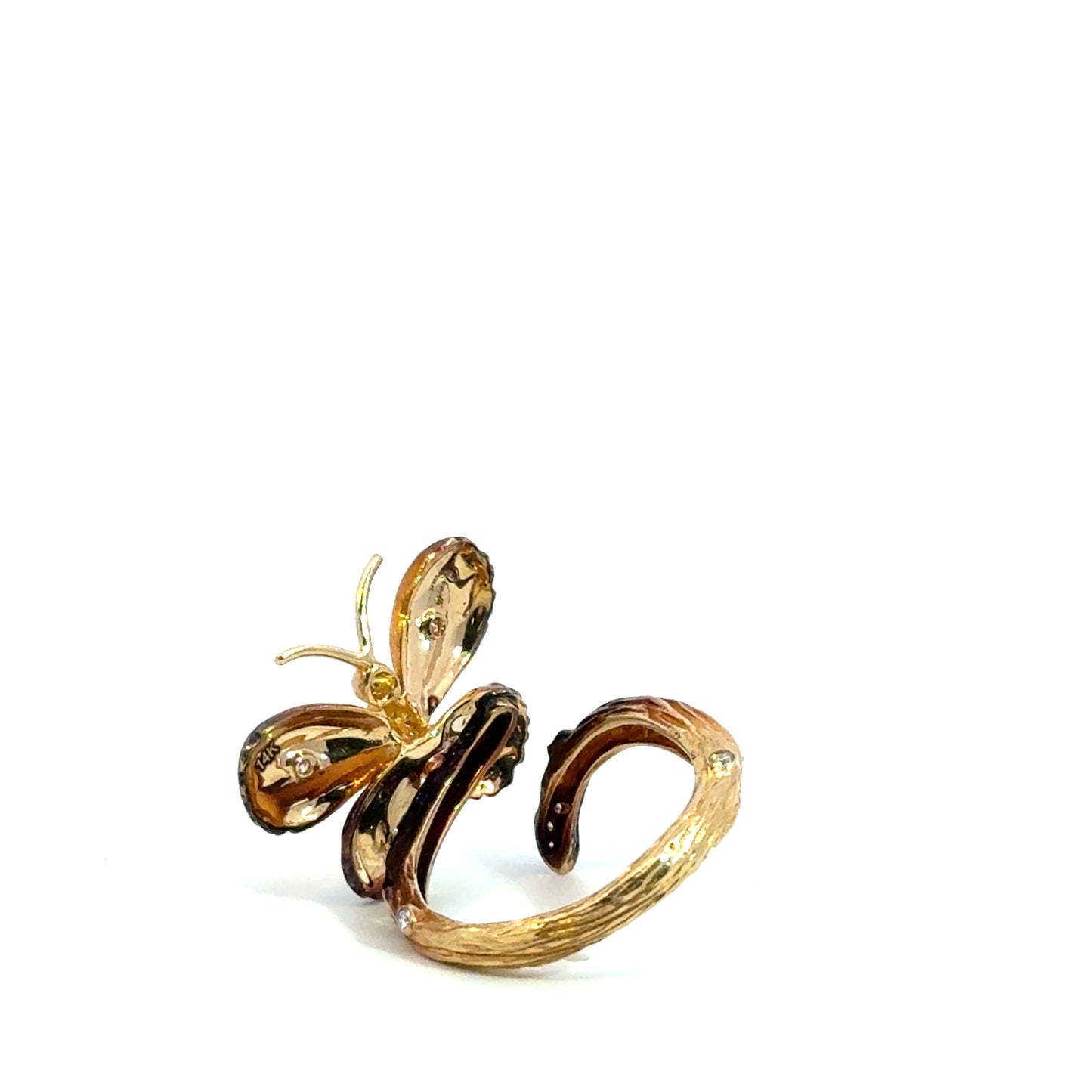 Butterfly diamond ring