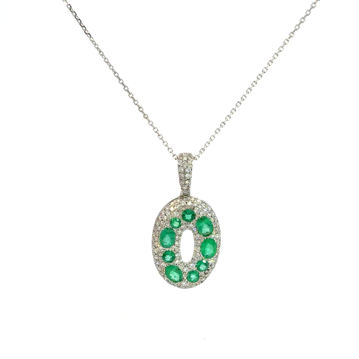 Emerald diamond necklace