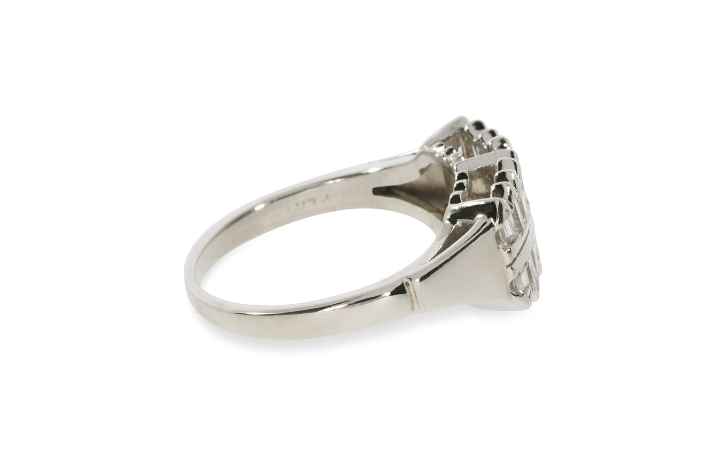 Platinum Art Deco Band Ring