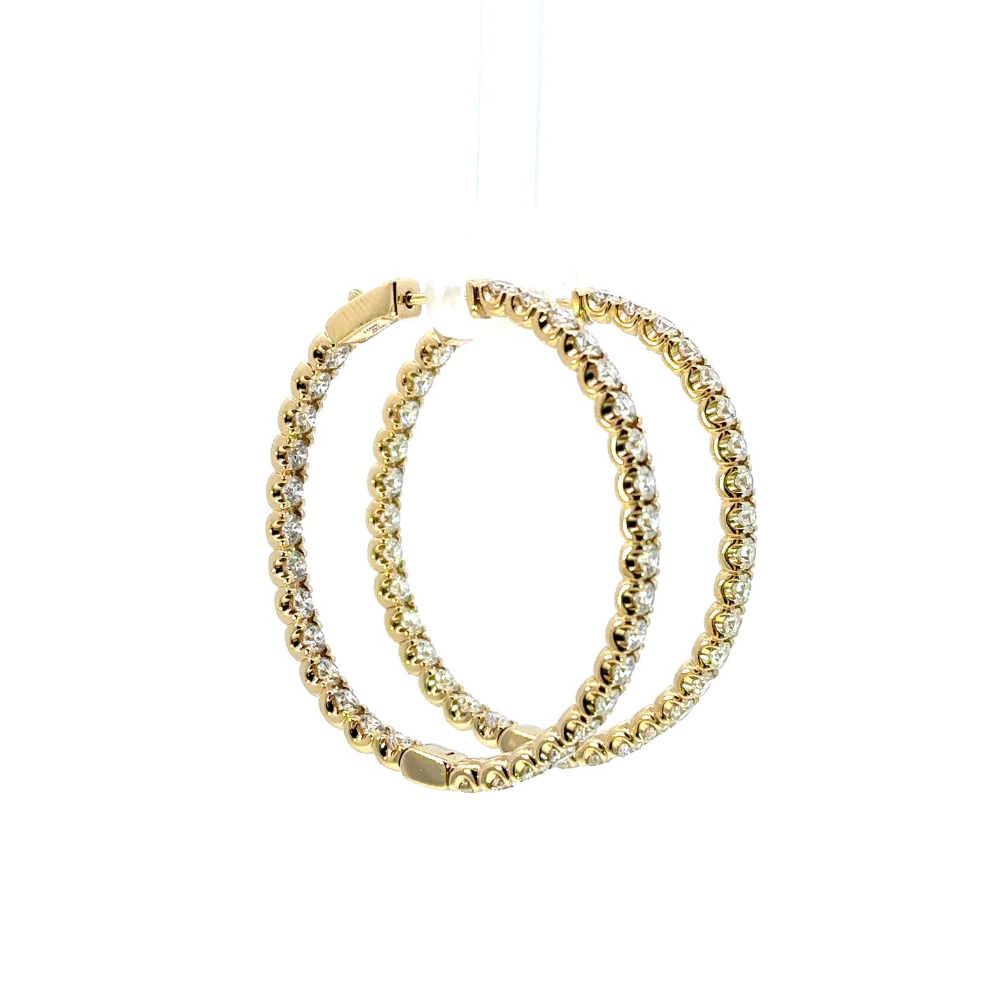 INSIDEOUT OVAL DIAMOND HOOPS