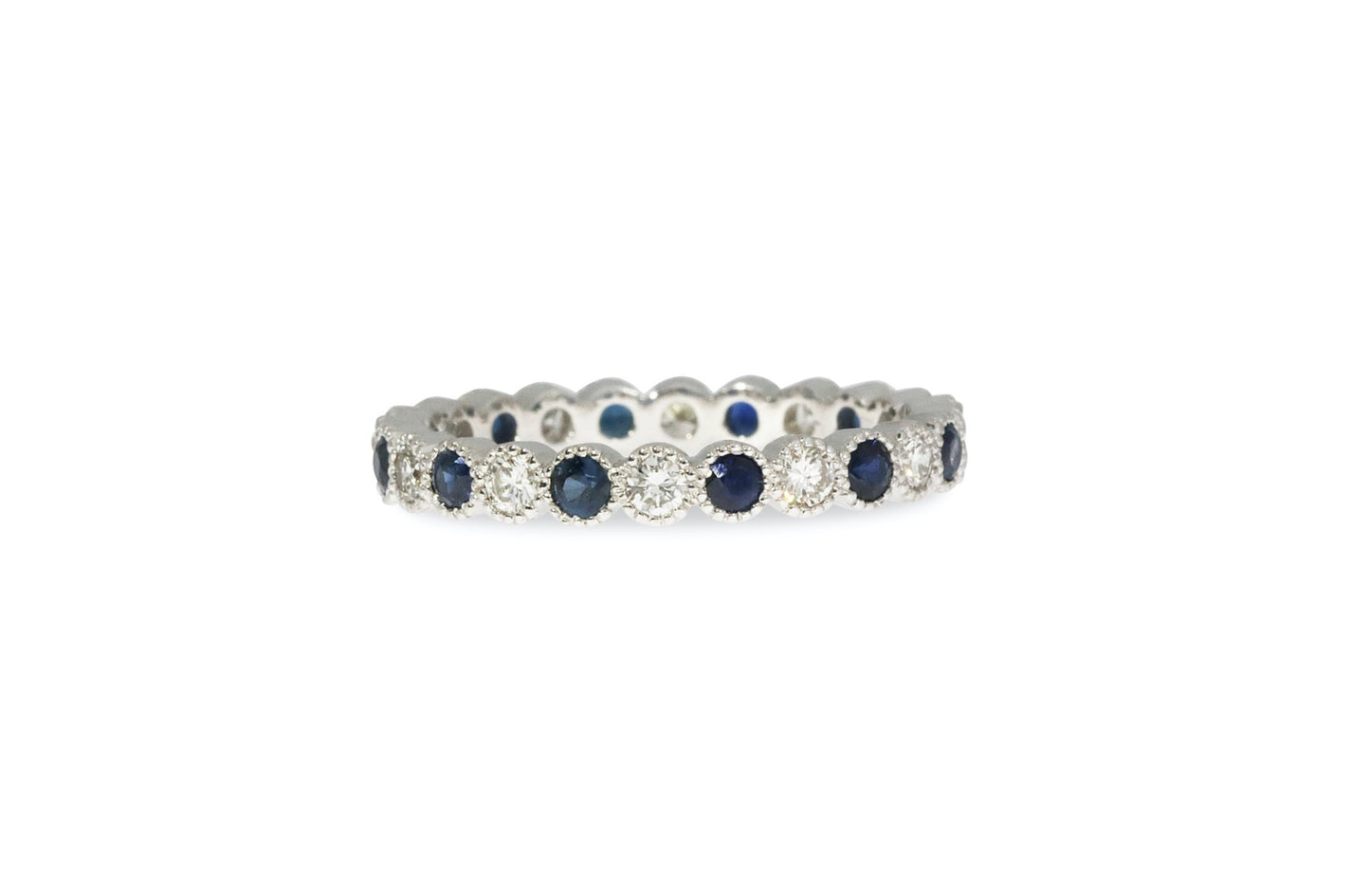 White Gold Sapphire and Diamond Ring