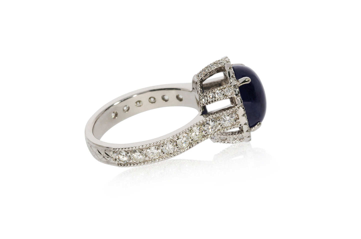White Gold Oval Sapphire Ring