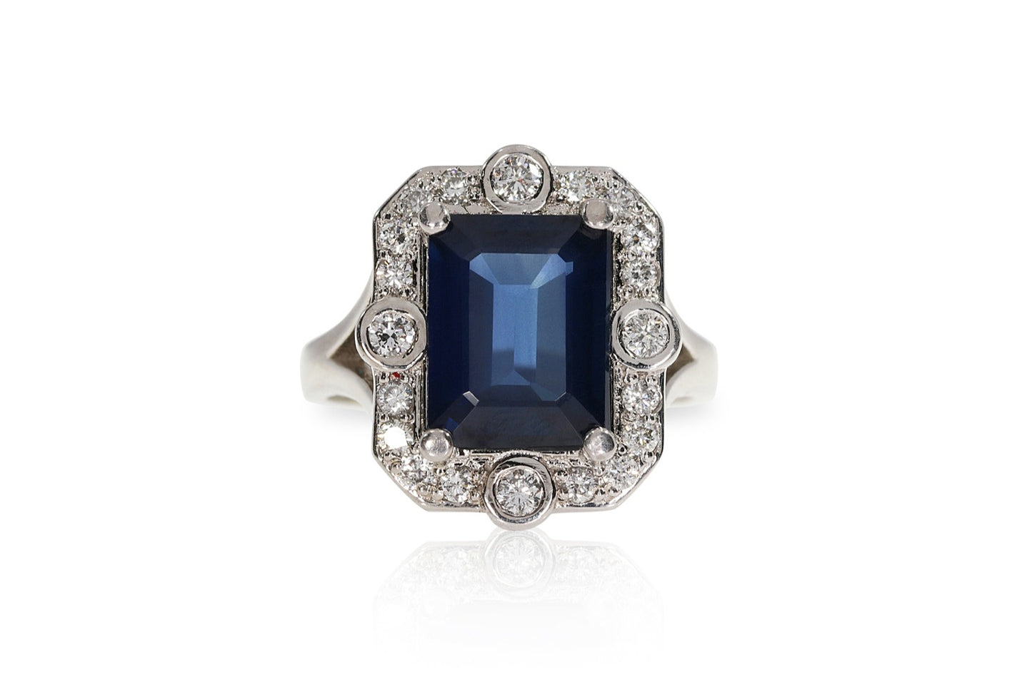 Platinum Sapphire Diamond Ring