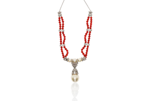 Pearl Coral Beads Necklace