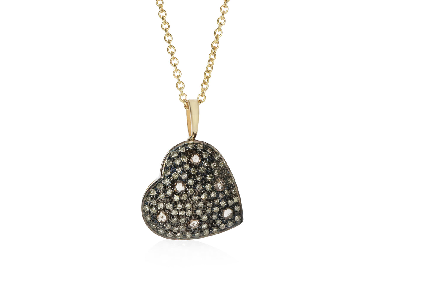 Light Brown Diamonds Heart Pendant