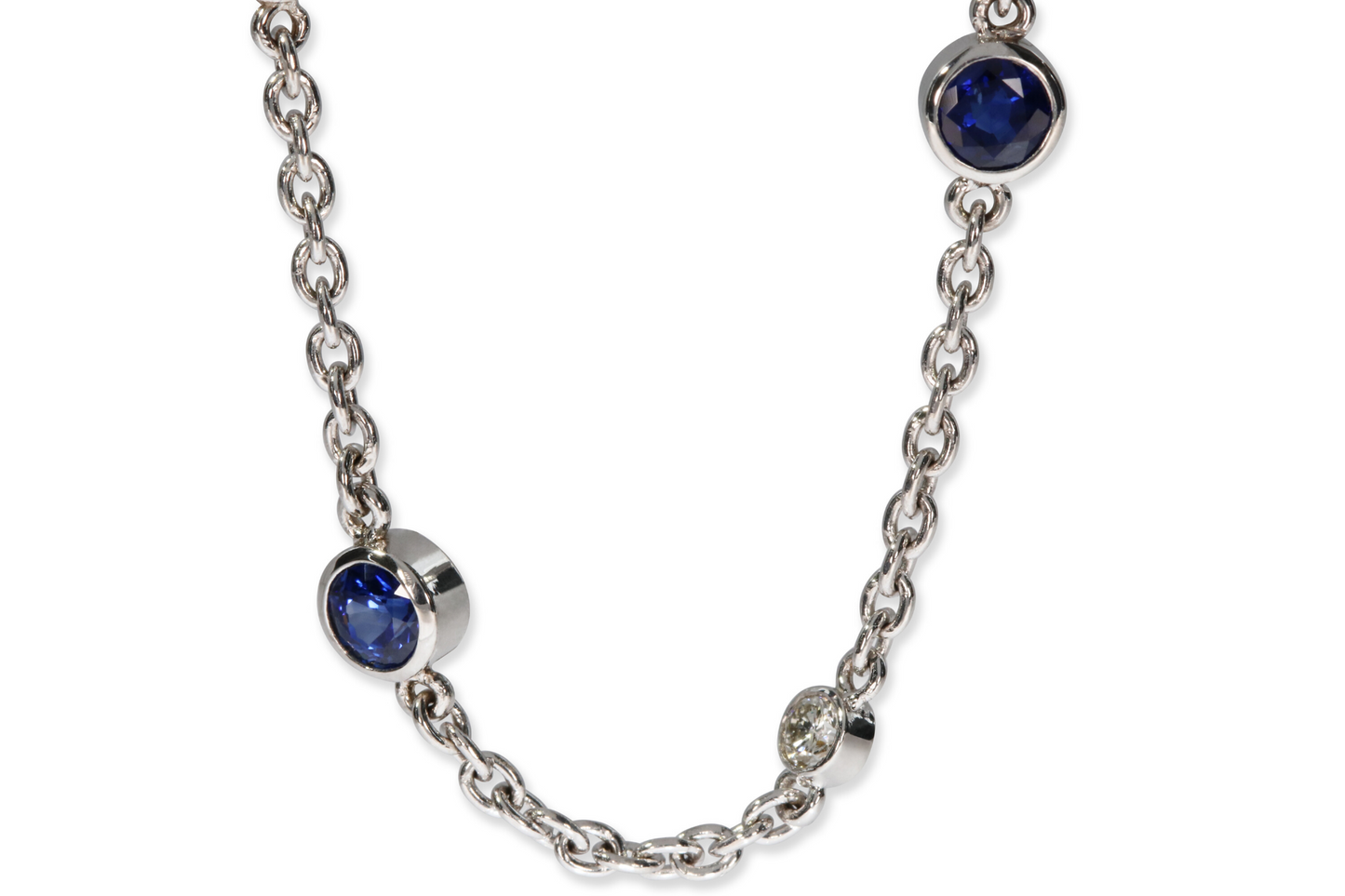 White Gold Sapphire Necklace