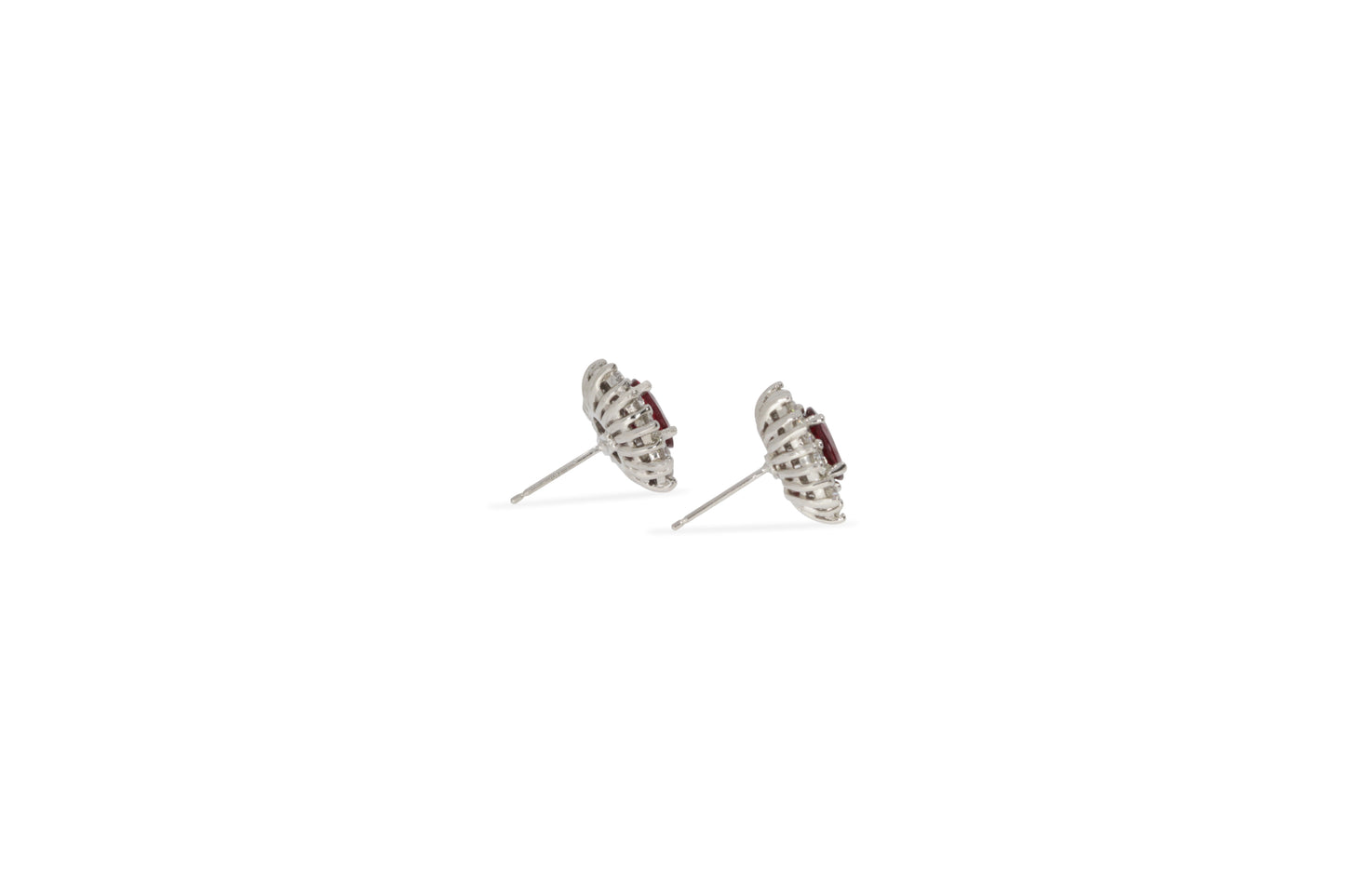 CLUSTER RUBY AND DIAMOND EARRINGS