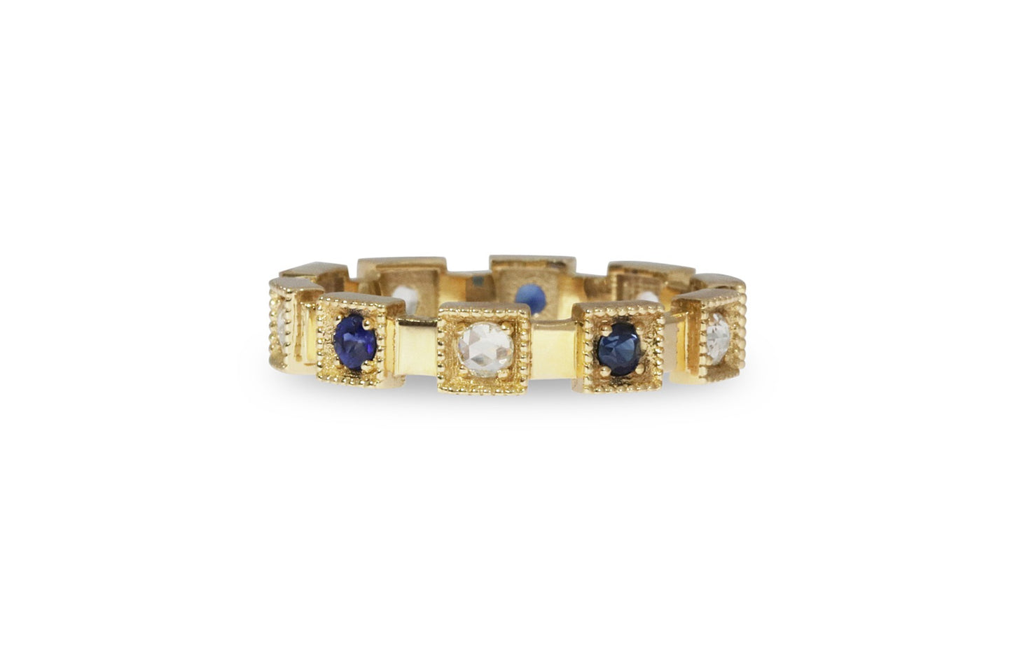 Sapphire and Diamond Band Ring