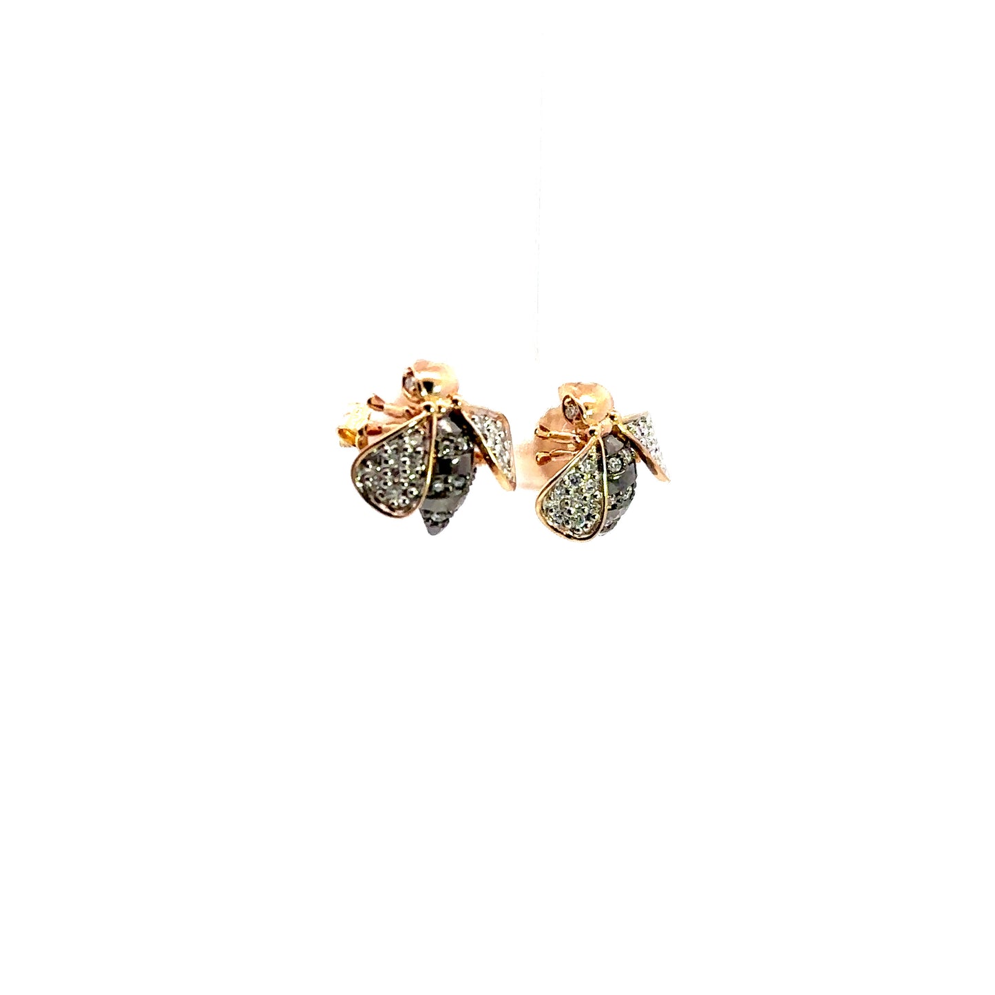 Diamond bee earrings