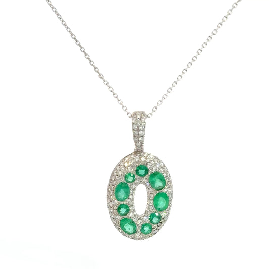 Emerald diamond necklace