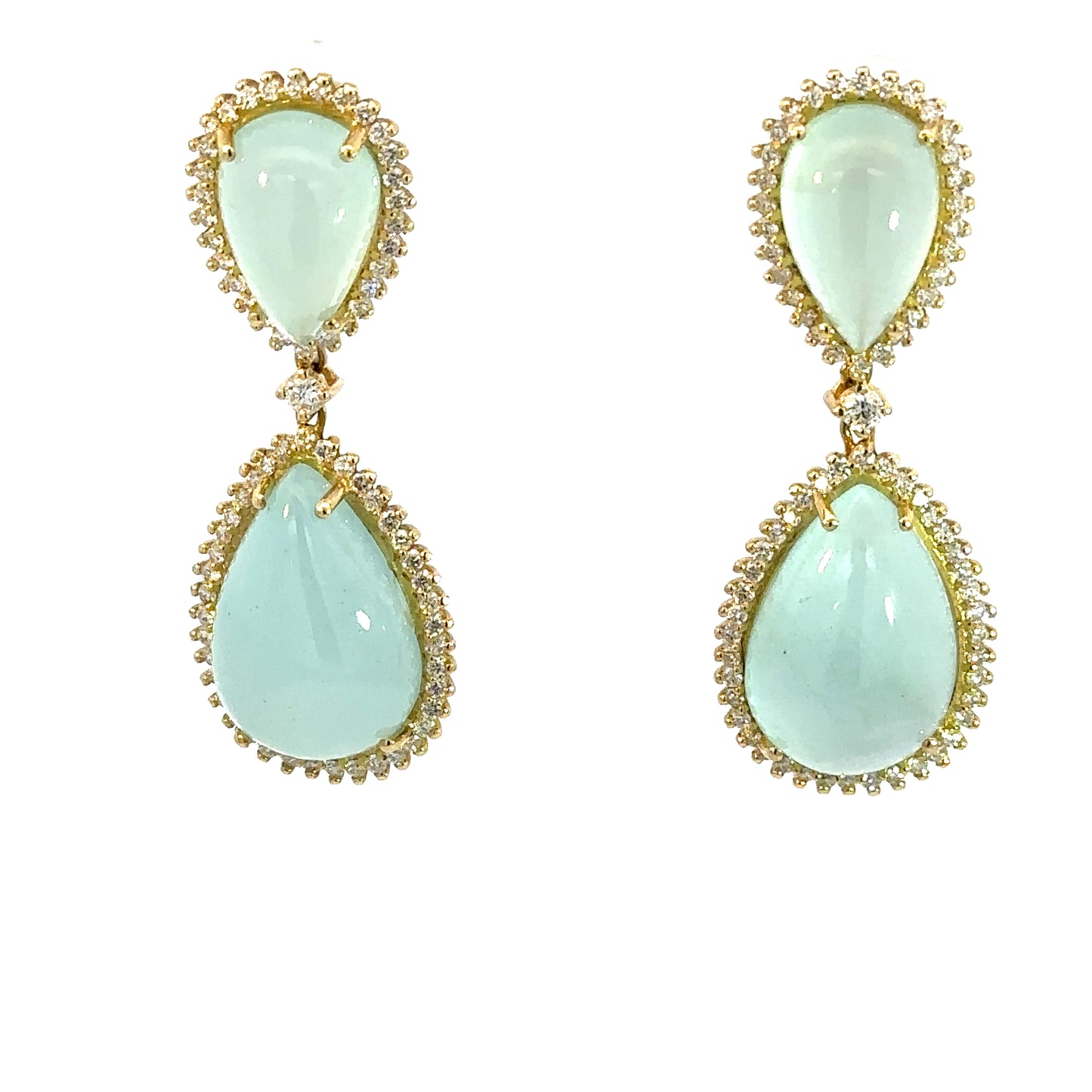 AQUAMARINE DIAMOND EARRINGS