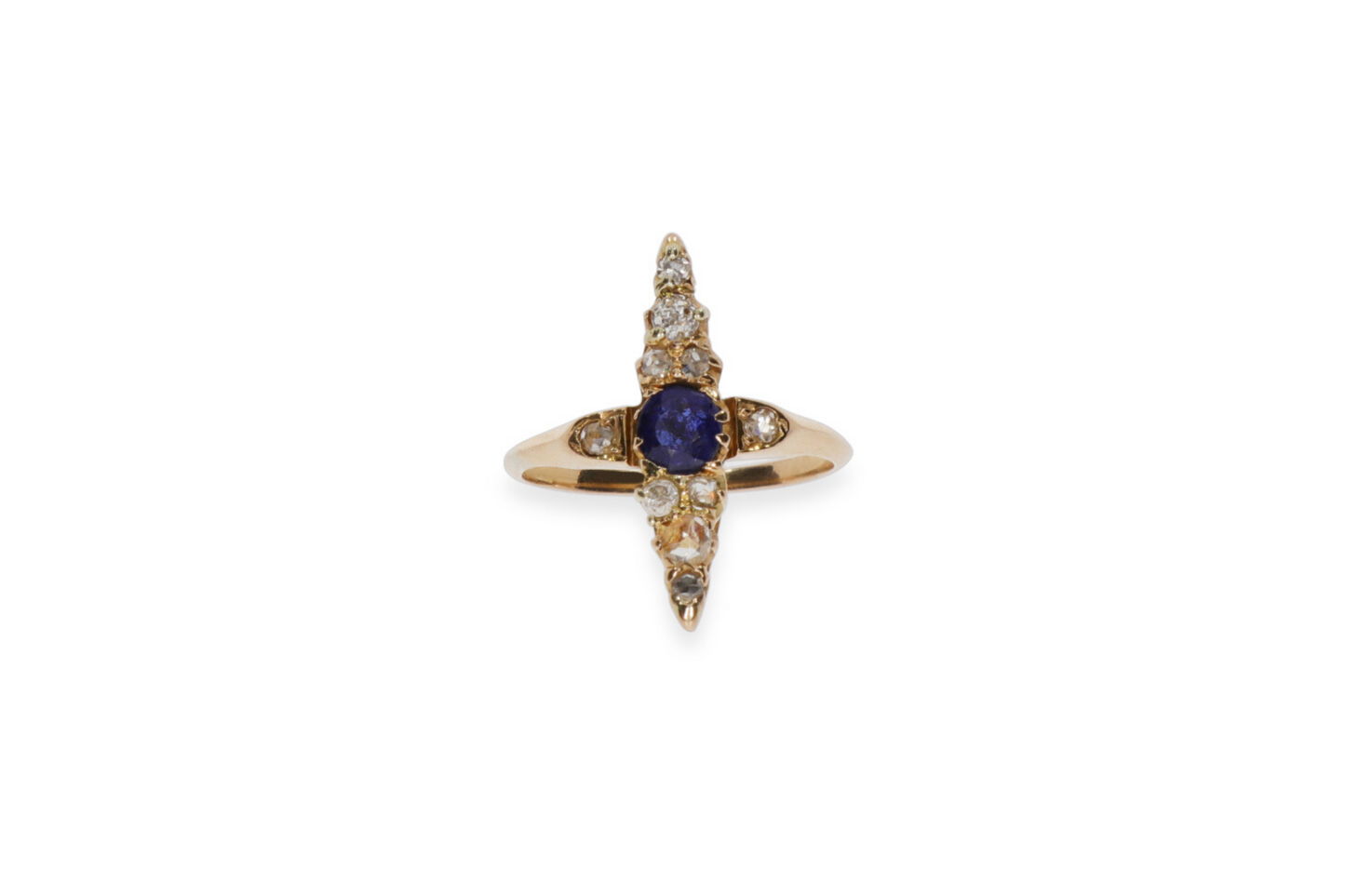 Yellow Gold Synthetic Sapphire Ring