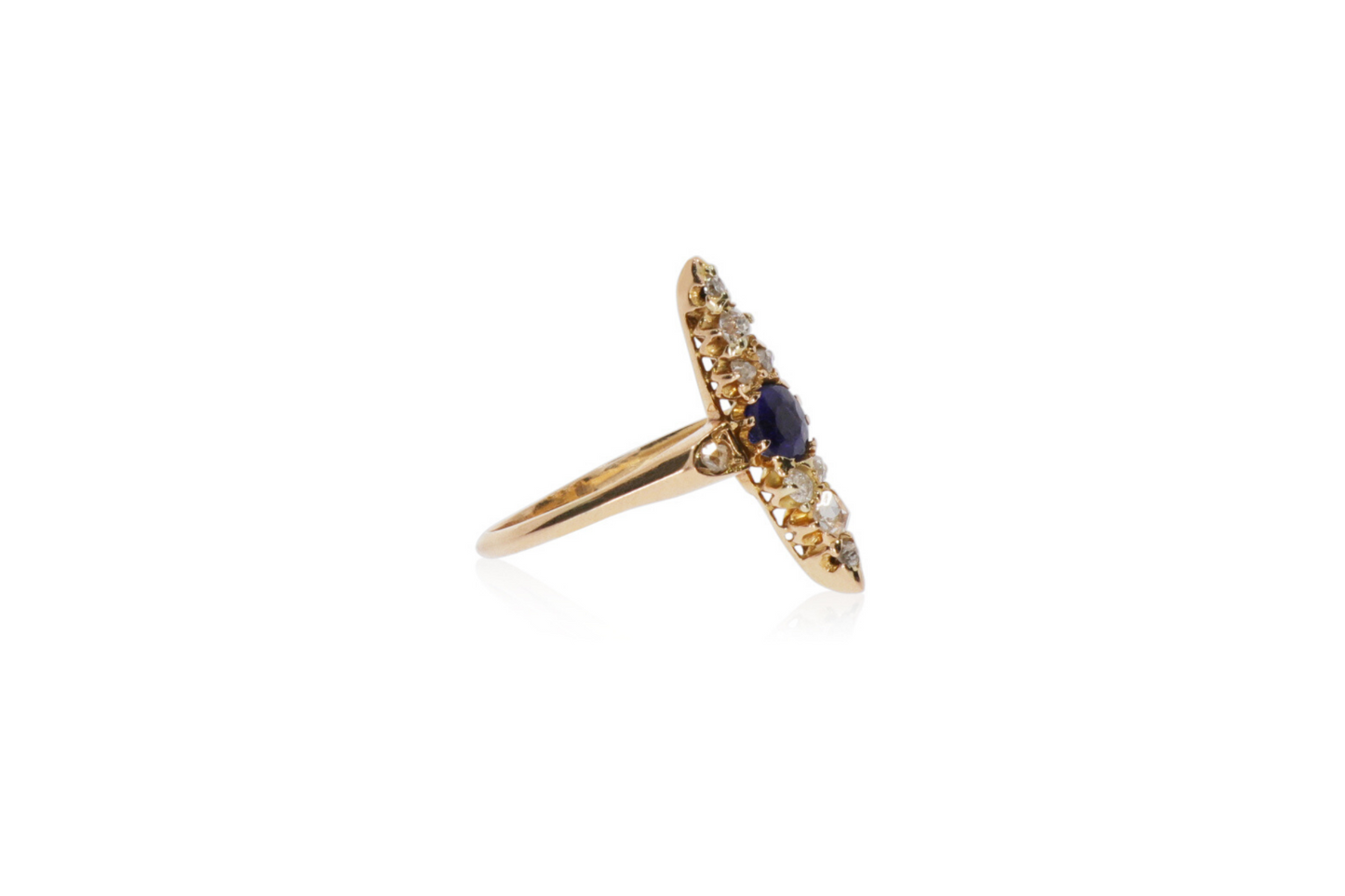 Yellow Gold Synthetic Sapphire Ring