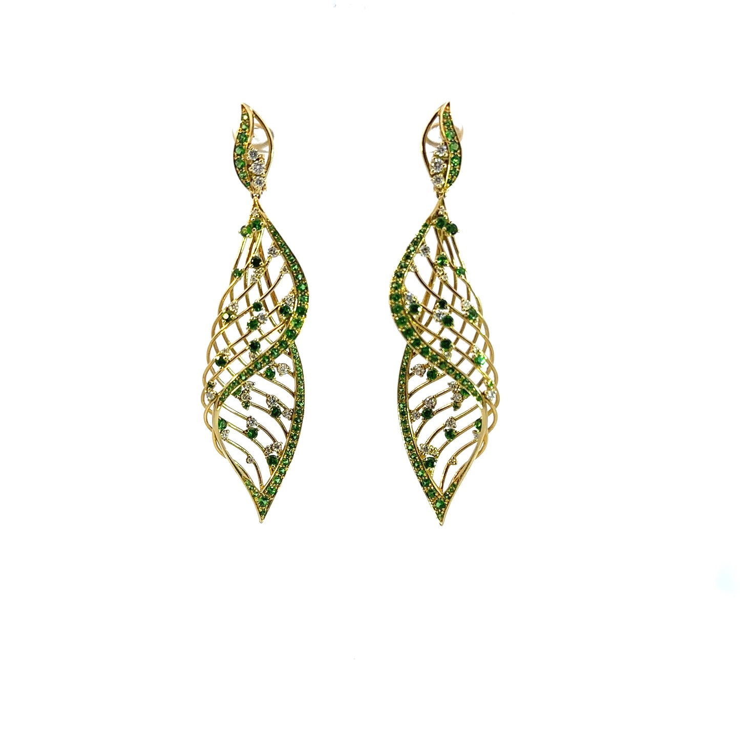 GREEN TSAVORITE GARNET EARRINGS
