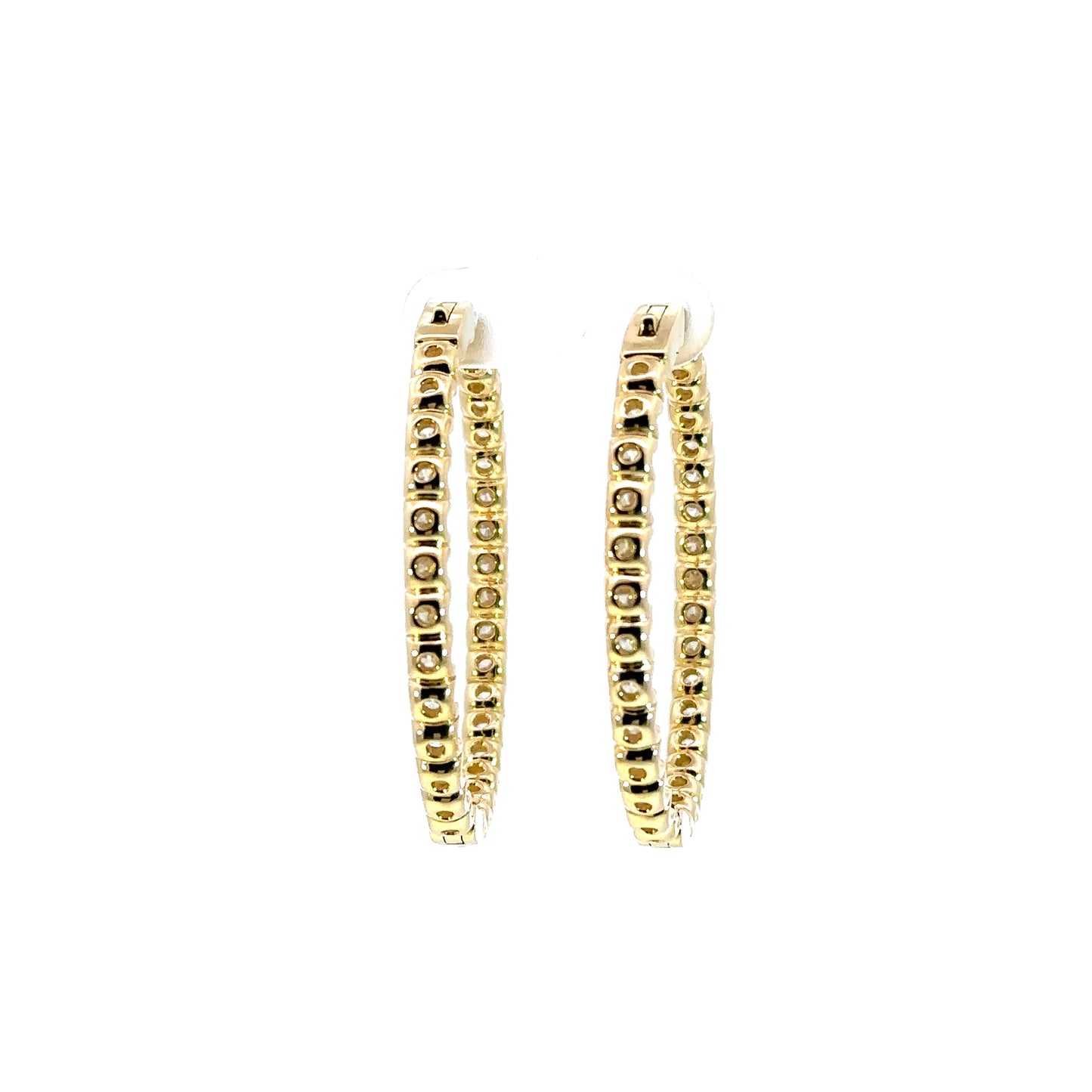INSIDEOUT OVAL DIAMOND HOOPS