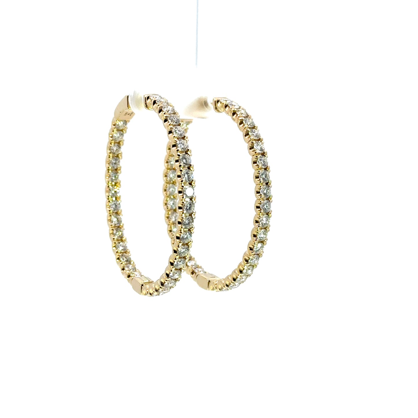 INSIDEOUT OVAL DIAMOND HOOPS