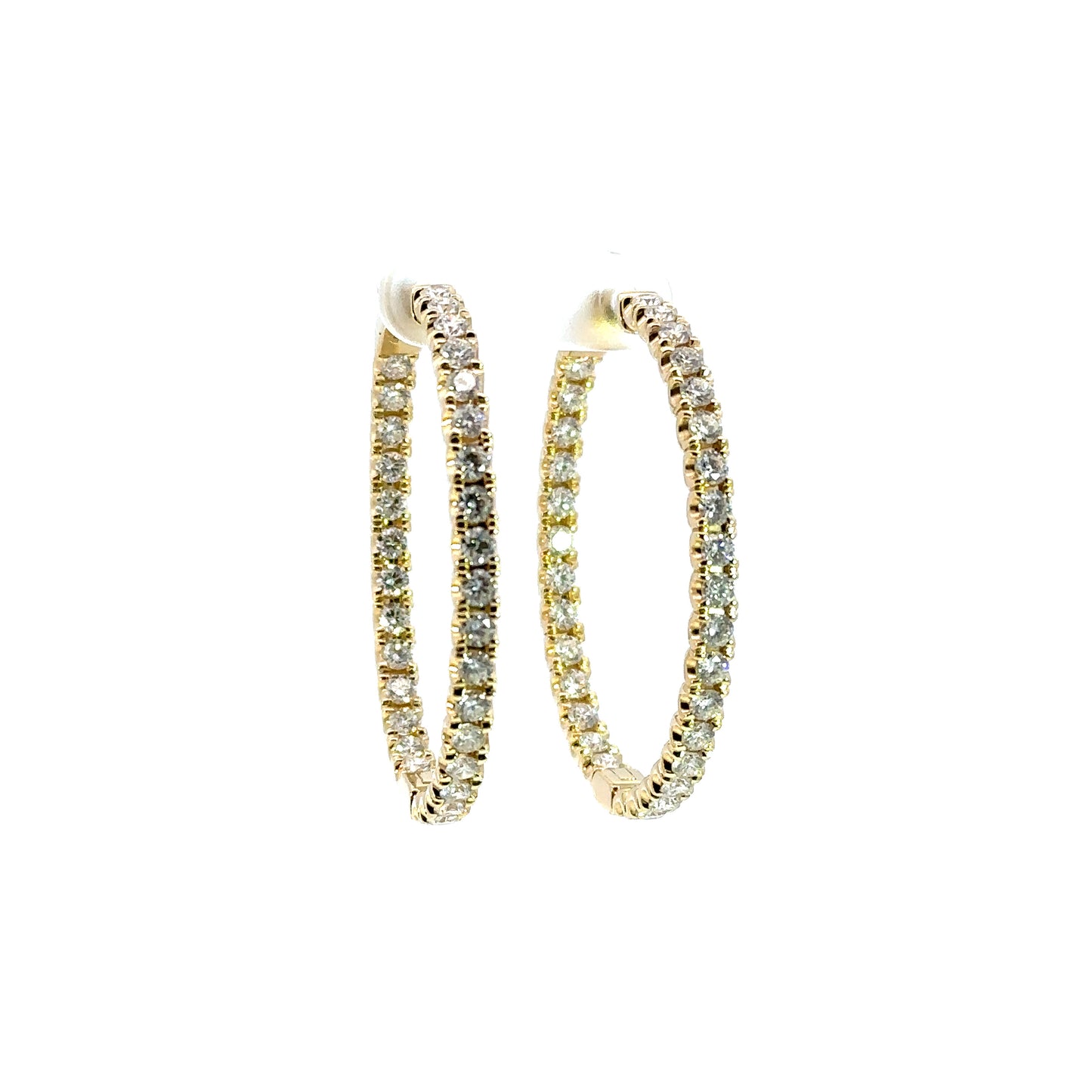 INSIDEOUT OVAL DIAMOND HOOPS