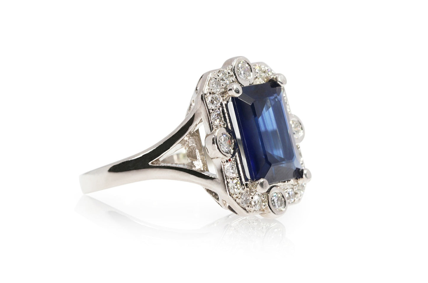 Platinum Sapphire Diamond Ring