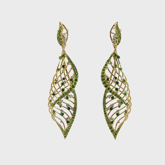 GREEN TSAVORITE GARNET EARRINGS