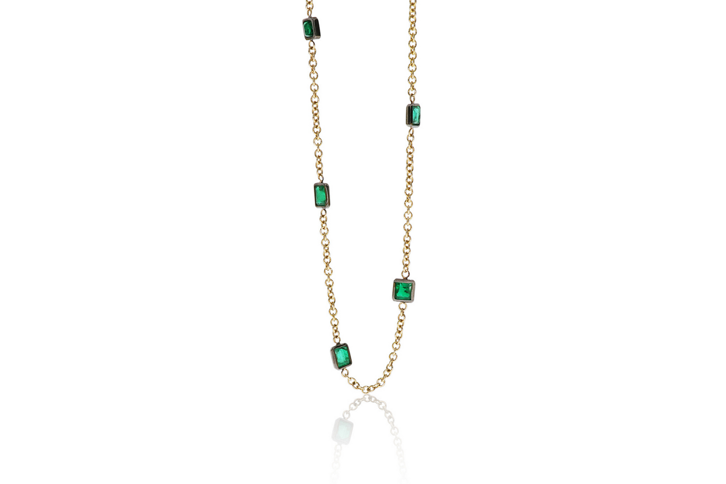Yellow Gold Emerald Necklace