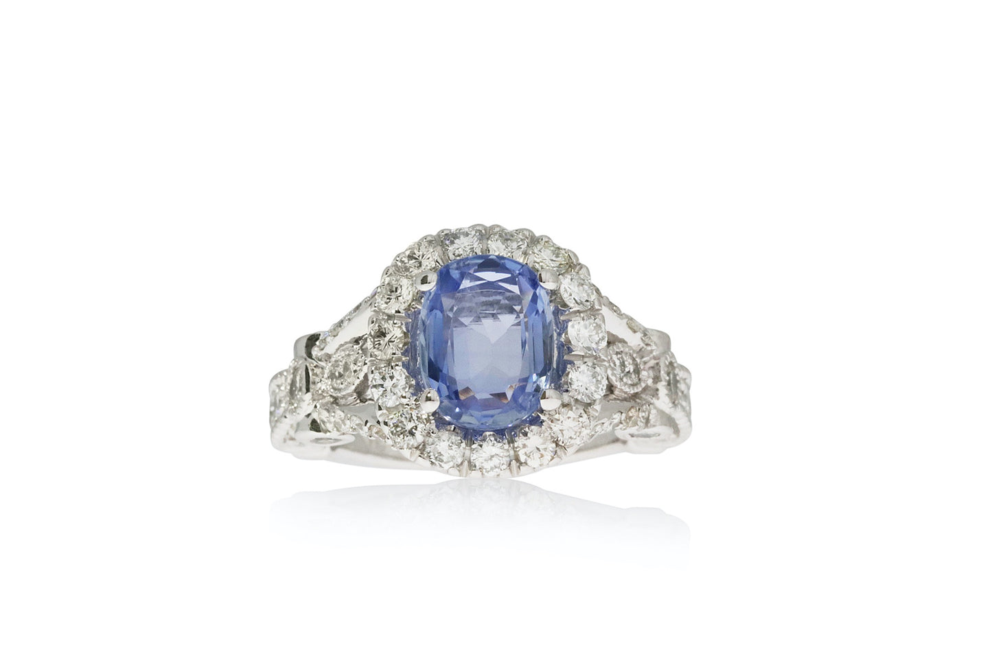 White Gold Oval Sapphire Ring