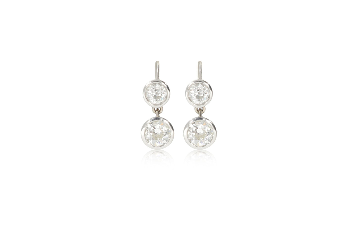 BEZEL DROP DIAMOND EARRINGS