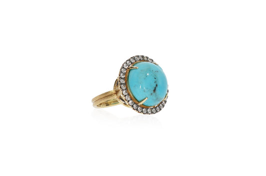 Turquoise Diamonds Ring