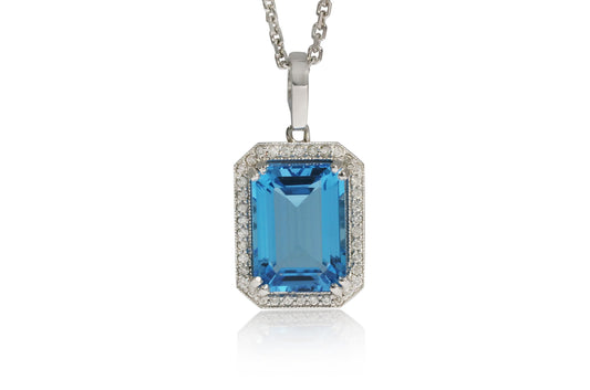 Swiss Blue Topaz Pendant