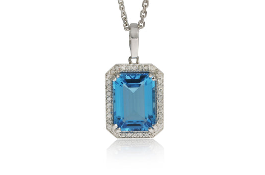 Swiss Blue Topaz Pendant