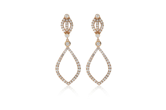 Rose Gold Drop Diamond Earrings