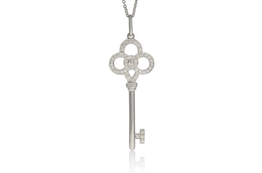 White Gold Key Pendant