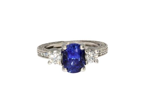 Natural Sapphire Diamond Ring