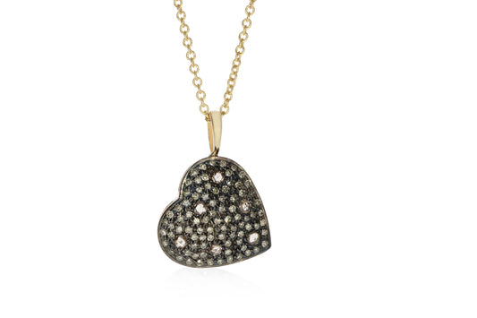 Light Brown Diamonds Heart Pendant