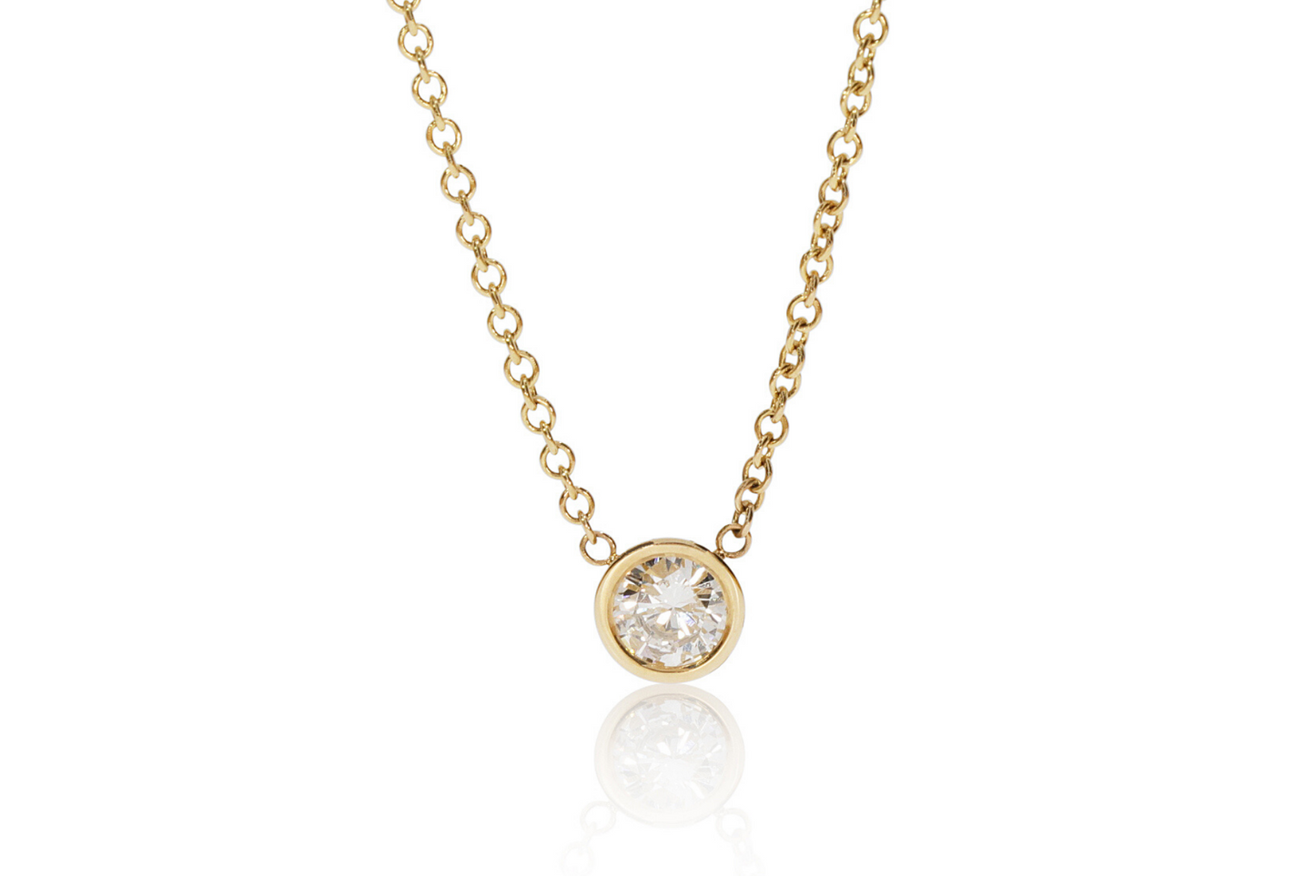 Yellow Gold Solitaire Necklace