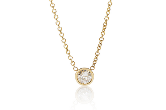 Yellow Gold Solitaire Necklace