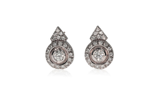 Earrings White Gold Halo