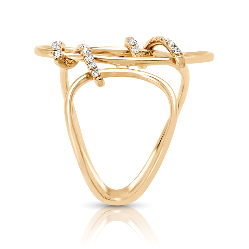 OVAL DIAMOND TWIST RING