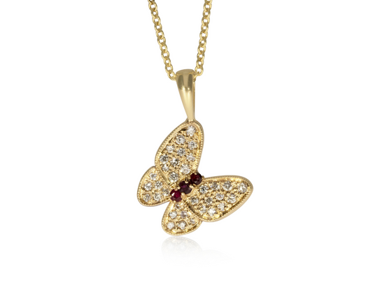 Butterfly diamond pendant