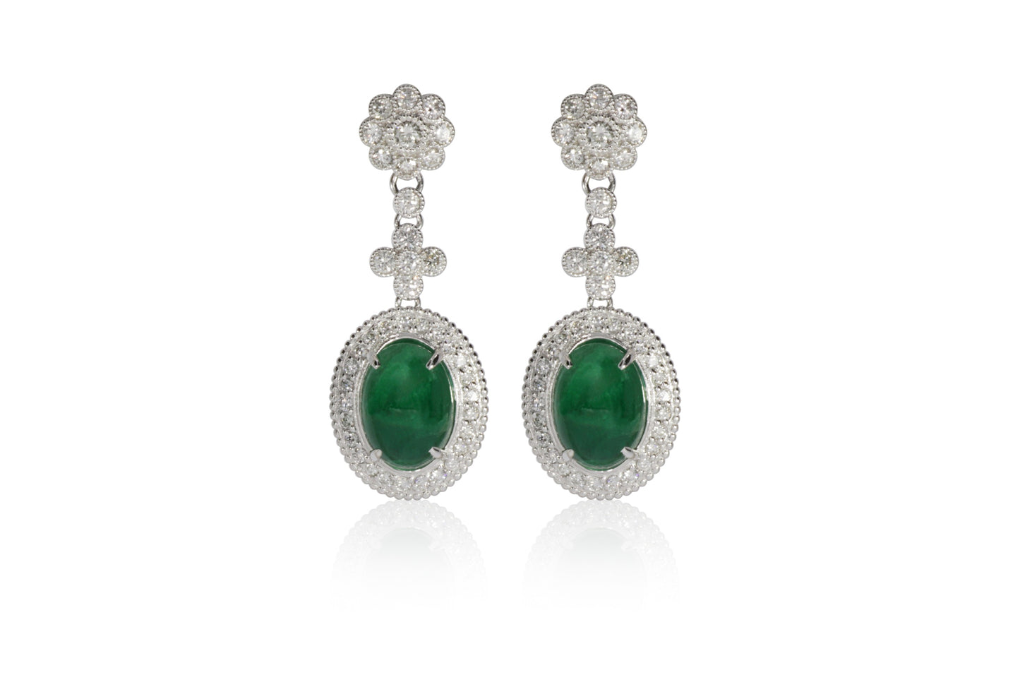 Cabochon Emerald Earrings