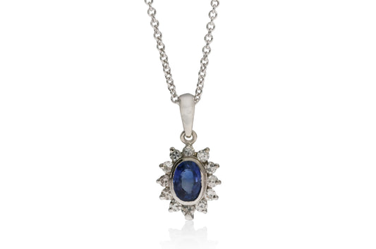 White Gold Sapphire Pendant