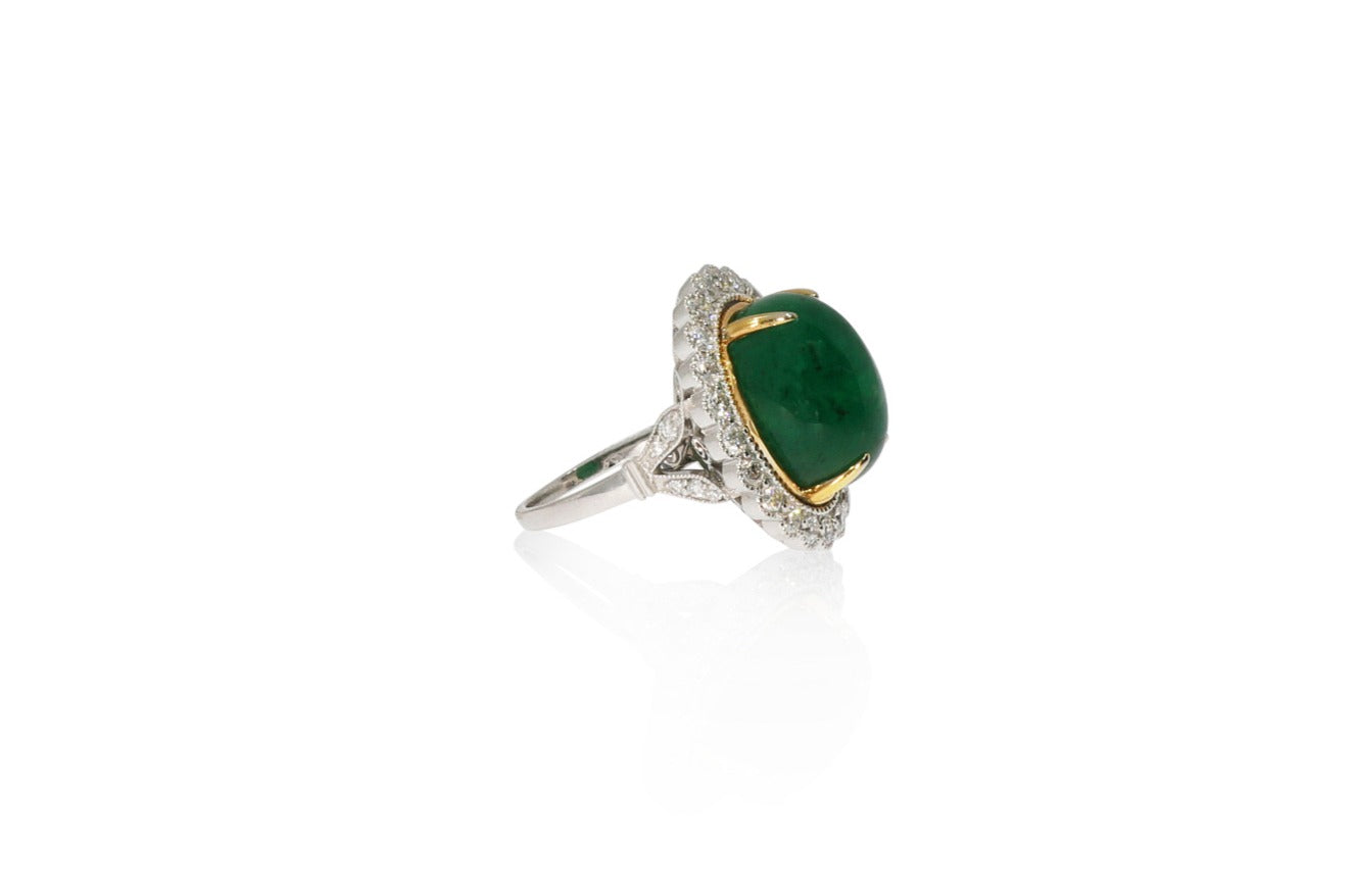 Emerald halo Ring