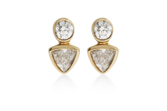 Two Stone Studs Earrings