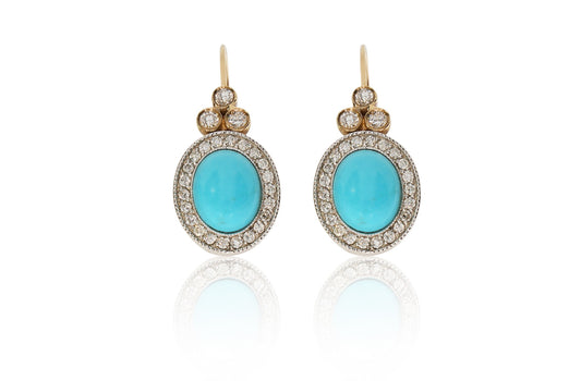 Two Tone Turquoise Earrings