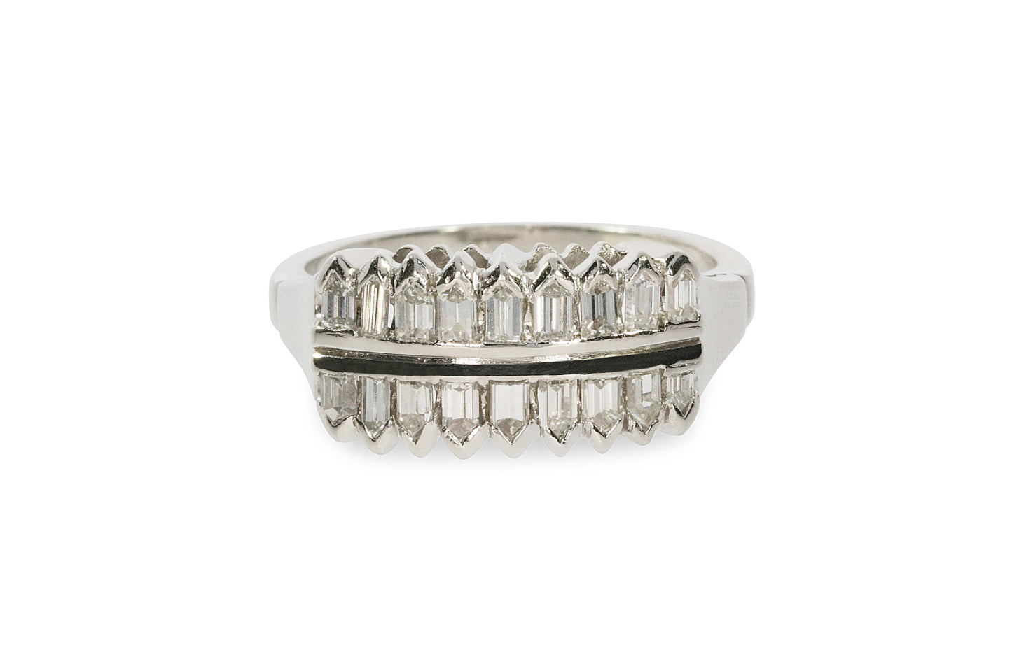 Platinum Art Deco Band Ring