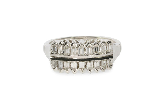 Platinum Art Deco Band Ring