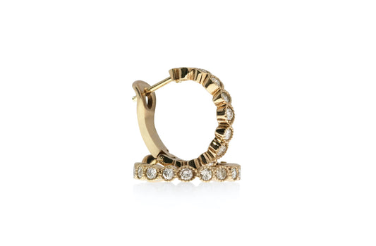 Diamond Yellow Gold Hoop Earrings