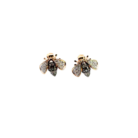 Diamond bee earrings